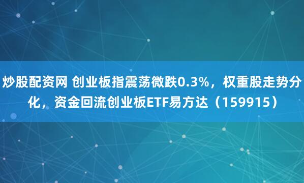 炒股配资网 创业板指震荡微跌0.3%，权重股走势分化，资金回流创业板ETF易方达（159915）